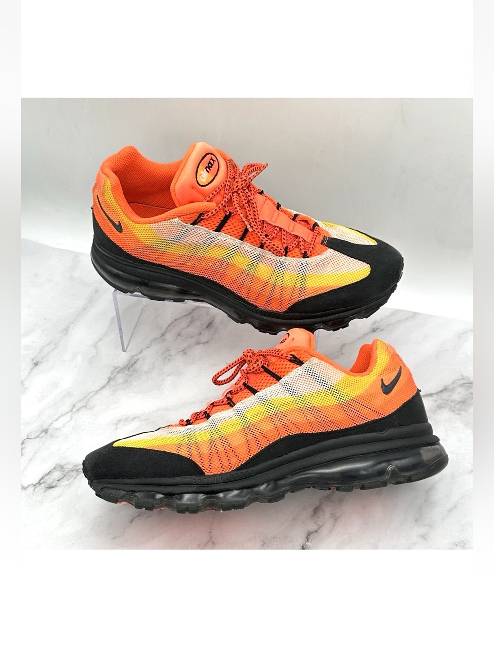 Nike Air Max 95 Dynamic Flywire Mens 13 Low Top Shoes Sunset Orange 554715-838